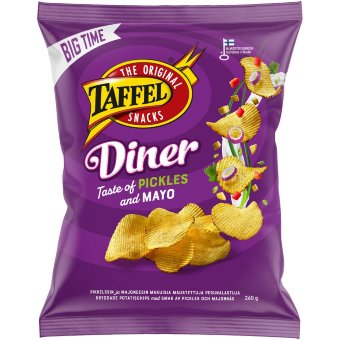 Чипсы Taffel Diner с маринованными огурцами и майонезом 260 гр