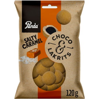 Лакричные конфеты в шоколаде с соленой карамелью Panda Choko Lakrits 120 гр Лакричные конфеты в шоколаде с соленой карамелью Panda Choko Lakrits 120 гр