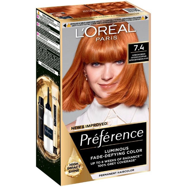 Постоянная краска для волос L'Oréal Paris Préférence 7.4 Mango Copper для нормальных волос 1 шт