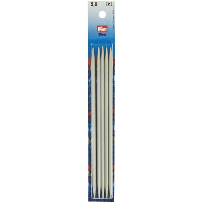 Спицы для носков Prym 5 мм 20 см алюминий (уп 5 шт)