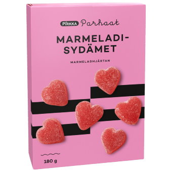 Мармеладные сердечки со вкусом малины Pirkka best 180 гр