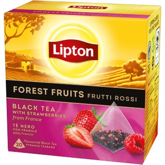 Чай черный в пирамидках (лесные ягоды с клубникой) Lipton Forest Fruit 20 шт