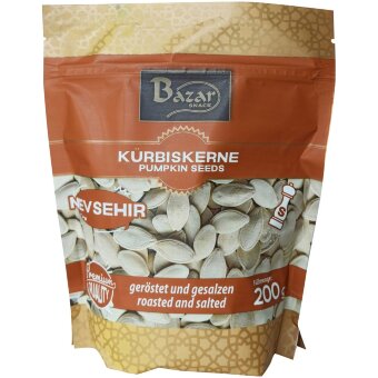 Жареные и соленые тыквенные семена Bazar с кожурой 200 гр