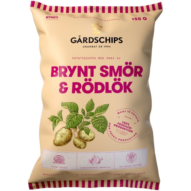 Чипсы Gårdschips с поджаренным маслом и красным луком 150 гр Чипсы Gårdschips с поджаренным маслом и красным луком 150 гр