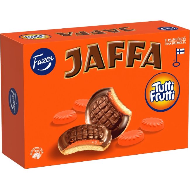 Бисквитное печенье Fazer Jaffa Tutti Frutti 300 гр