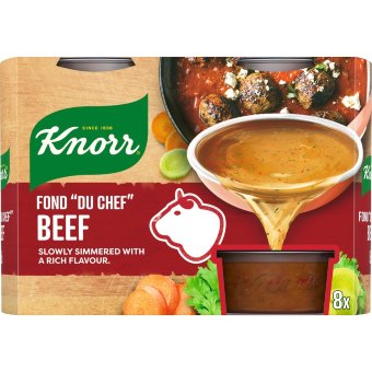 Говяжий концентрированный бульон Knorr Fond "du Chef" готовый к употреблению (уп 8 шт) 224 гр Говяжий концентрированный бульон Knorr Fond "du Chef" готовый к употреблению (уп 8 шт) 224 гр