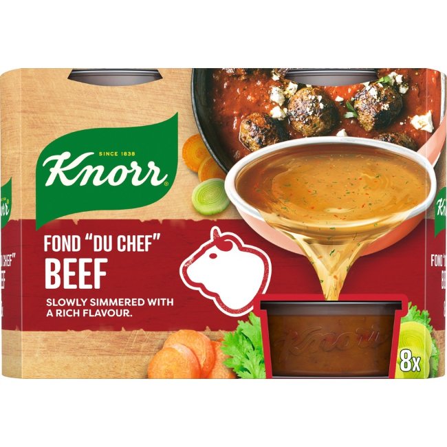 Говяжий концентрированный бульон Knorr Fond "du Chef" готовый к употреблению (уп 8 шт) 224 гр