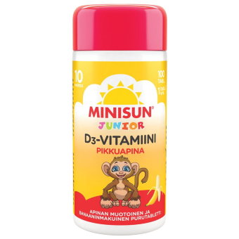 Витамин Д для детей со вкусом банана JUNIOR 10 мкг жевательные таблетки 100 шт Minisun Витамин Д для детей со вкусом банана JUNIOR 10 мкг жевательные таблетки 100 шт Minisun