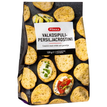 Кростини с чесноком и петрушкой Pirkka 120 гр Кростини с чесноком и петрушкой Pirkka 120 гр