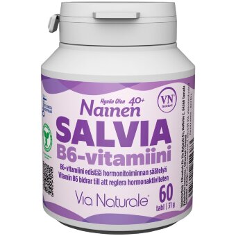 Витамины для женщин Hyvän Olon Nainen 40+ с шалфеем и B6 60 таб Via Naturale