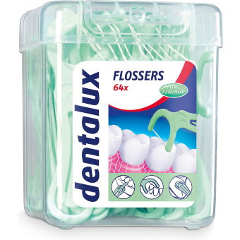 Флосстики ментоловые Dentalux flossers, 64 шт Флосстики ментоловые Dentalux flossers, 64 шт