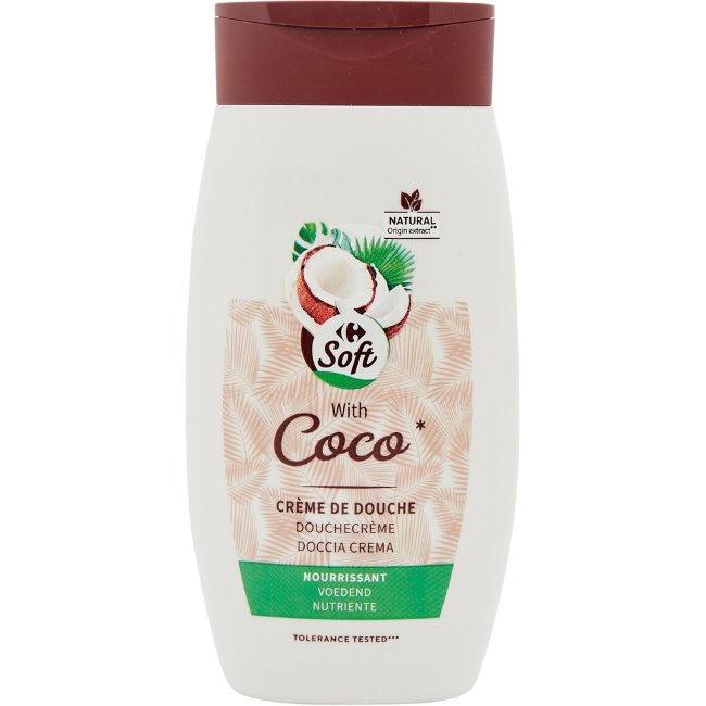 Гель для душа Carrefour Soft с кокосовым молочком 250 мл Гель для душа Carrefour Soft с кокосовым молочком 250 мл