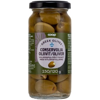 Оливки зеленые Coop с чесночной начинкой 240 гр Оливки зеленые Coop с чесночной начинкой 240 гр