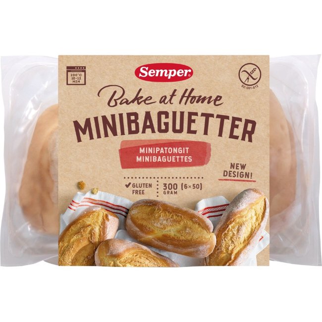 Мини-багет без глютена Semper 6x50 гр