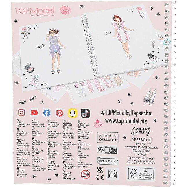 Книга с наклейками и раскраской TOPModel Dress Me Up Glam Look