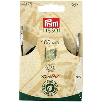 Круглый спицевый кабель Prym 1530 100 см, 2 стоппера и инструмент для крепления и снятия наконечников спиц
