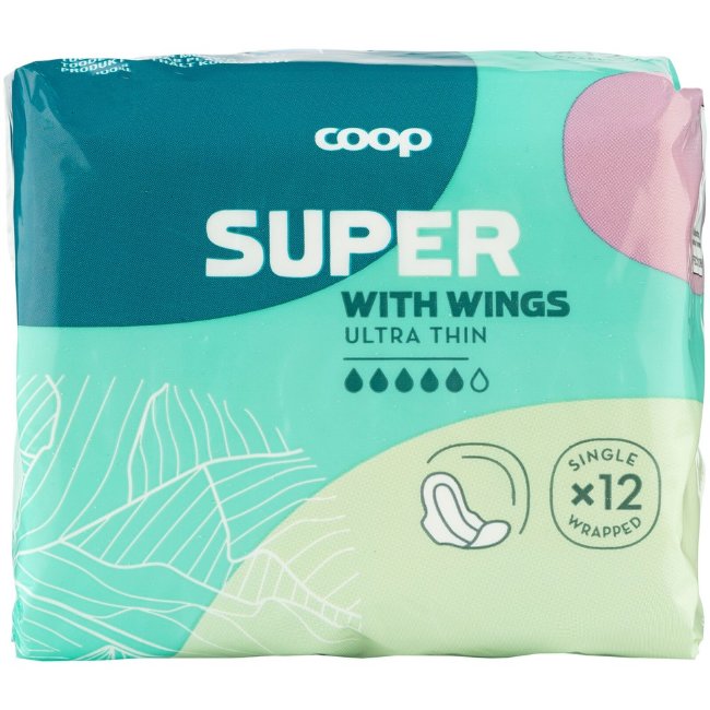 Ультратонкие прокладки с крылышками Coop 12 шт