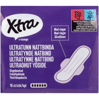 Ультратонкие ночные прокладки с крылышками X-tra Ultra 10 шт Ультратонкие ночные прокладки с крылышками X-tra Ultra 10 шт