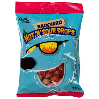 Карамельные конфеты Sweet Corner BACKYARD Hot & Sour Drops 250 гр