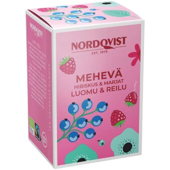 Чайный пакетик Nordqvist Mehevä с гибискусом и ягодами 20 x 1,75 гр, био и fair trade