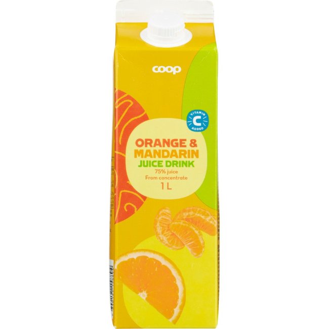 Апельсиново-мандариновый сок с витамином C Coop 1 л