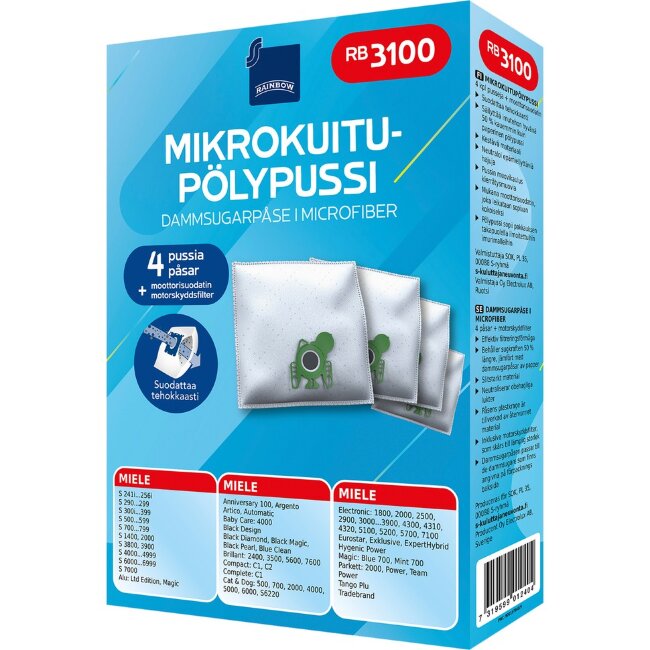 Пылесборник Rainbow RB3100 4 шт + моторный фильтр