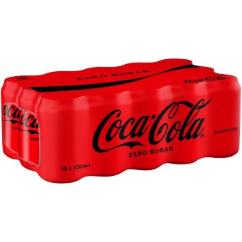 Безалкогольный напиток Coca-Cola Zero без сахара (уп 15 шт) 0,33 л