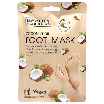 Увлажняющая маска для ног с кокосовым маслом и маслом ши Beauty Formulas, 1 пара Увлажняющая маска для ног с кокосовым маслом и маслом ши Beauty Formulas, 1 пара