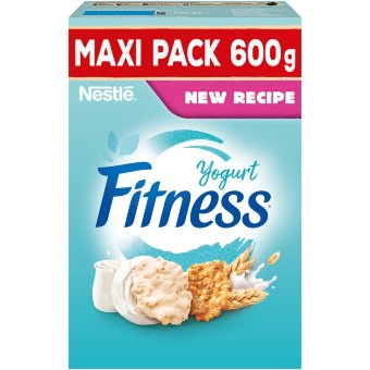 Хлопья Nestlé Fitness 600 гр из цельнозерновой пшеницы, овса и риса с йогуртовой глазурью
