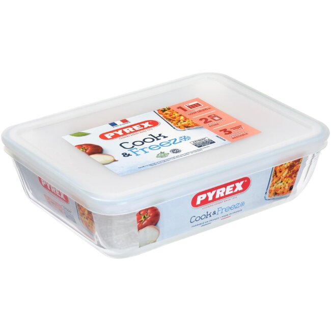 Стеклянная форма для запекания Pyrex Cook & Freeze с крышкой 22x17 см