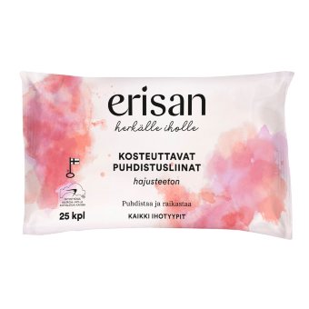 Увлажняющие очищающие салфетки без отдушки Erisan 25 шт Увлажняющие очищающие салфетки без отдушки Erisan 25 шт