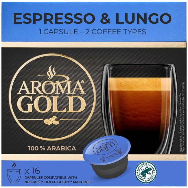 Кофейные капсулы Aroma Gold espresso&lungo (уп 16 шт)