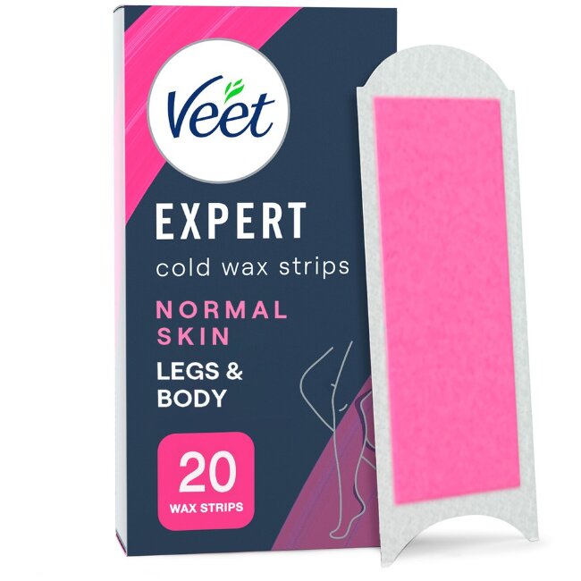 Холодные восковые полоски Veet Expert для тела и ног для нормальной кожи 20 шт