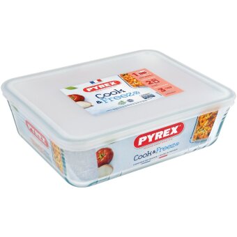 Стеклянная форма для запекания с крышкой Pyrex Cook & Freeze 25x19 см