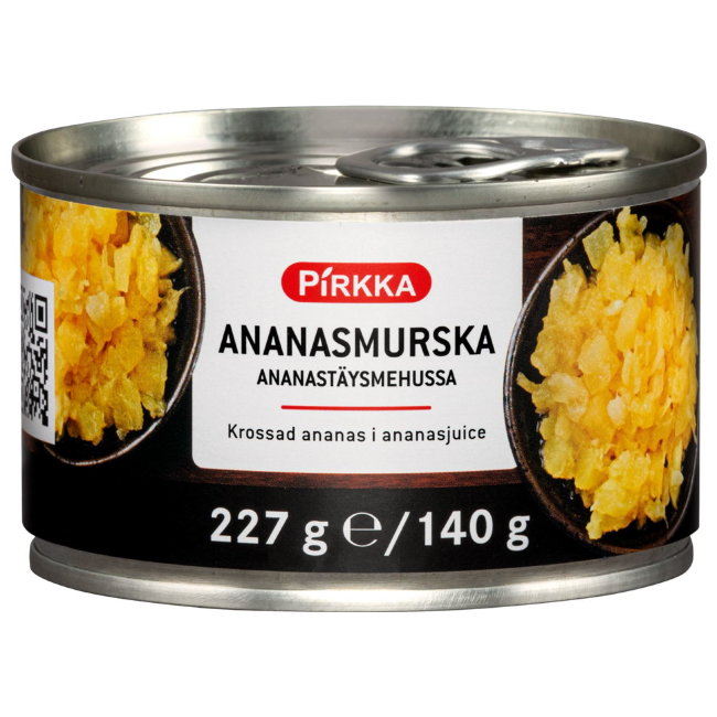 Дробленые ананасы в собственном соку Pirkka 227/140г