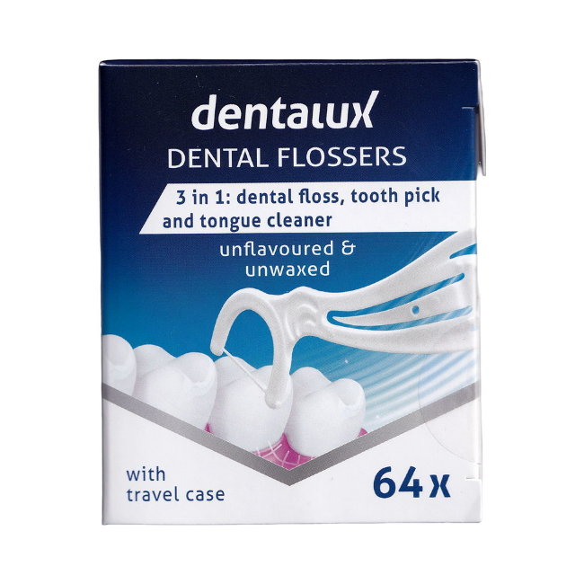 Дорожный набор 3 в 1 для ухода за зубами Dentalux flossers 64 шт/уп