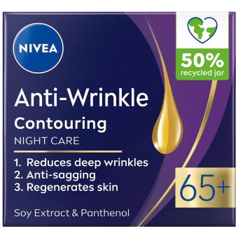 Ночной крем для контура лица и против морщин NIVEA Anti-Wrinkle Contouring 65+ 50 мл Ночной крем для контура лица и против морщин NIVEA Anti-Wrinkle Contouring 65+ 50 мл