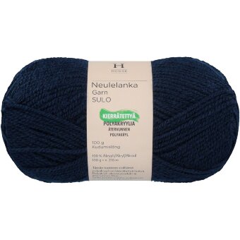 Пряжа House garn akryl Sulo 100 гр Dark Navy 6194