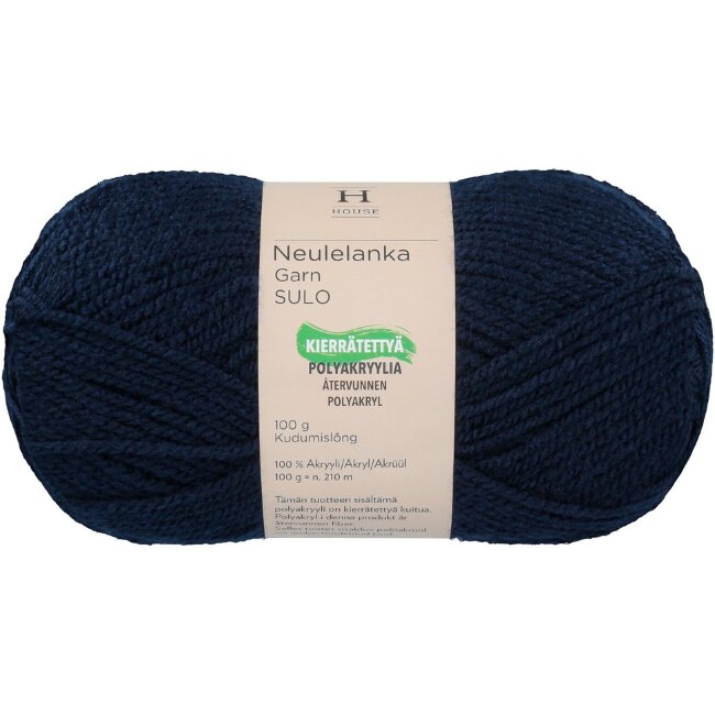 Пряжа House garn akryl Sulo 100 гр Dark Navy 6194 Пряжа House garn akryl Sulo 100 гр Dark Navy 6194