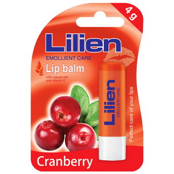 Бальзам для губ с натуральными маслами и витамином Е (Брусника) Lilien 4 гр Бальзам для губ с натуральными маслами и витамином Е (Брусника) Lilien 4 гр
