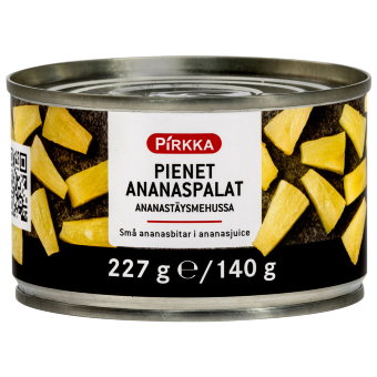 Кусочки ананасов в собственном соку Pirkka 227/140г Кусочки ананасов в собственном соку Pirkka 227/140г