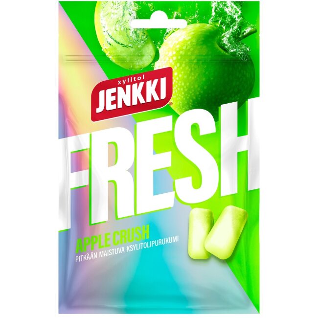 Жевательная резинка с ксилитом Jenkki Fresh Apple Crush 35 гр Жевательная резинка с ксилитом Jenkki Fresh Apple Crush 35 гр