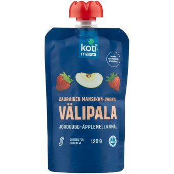 Овсяной фруктово-ягодный перекус с клубникой и яблоком 120 гр Овсяной фруктово-ягодный перекус с клубникой и яблоком 120 гр