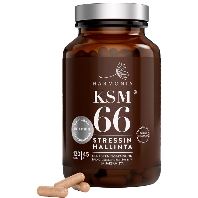 Биодобавка Harmonia KSM66 капсулы с органическим экстрактом ашваганды 45 гр/120 капсул