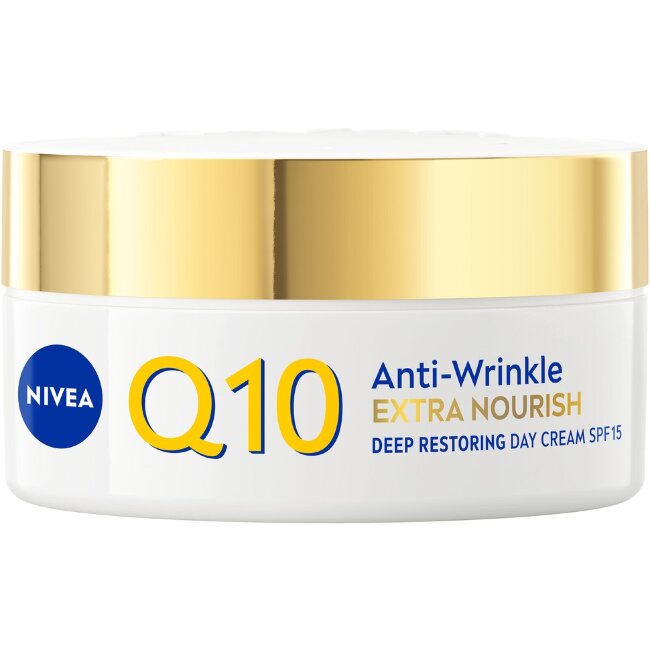 Дневной крем NIVEA Q10 Anti-Wrinkle Extra Nourish с глубоким восстановлением SPF 15 50 мл Дневной крем NIVEA Q10 Anti-Wrinkle Extra Nourish с глубоким восстановлением SPF 15 50 мл