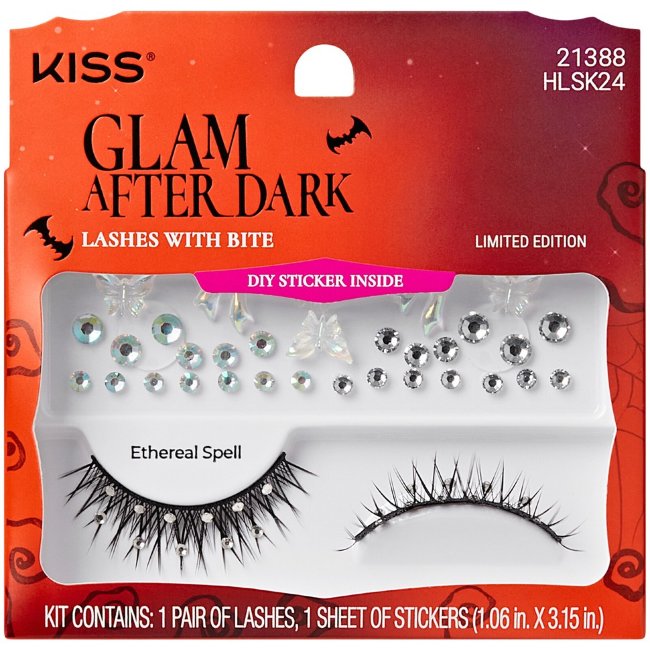 Накладные ресницы и набор наклеек Kiss Halloween 24 пара