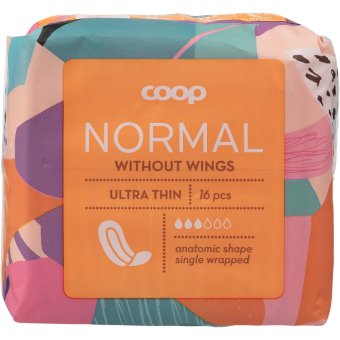 Прокладки NORMAL гигиенические сверхтонкие Coop 3/6, 16 шт Прокладки NORMAL гигиенические сверхтонкие Coop 3/6, 16 шт