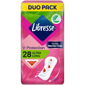 Ежедневные прокладки Libresse Ultra Long без крылышек 28 шт дуо пак