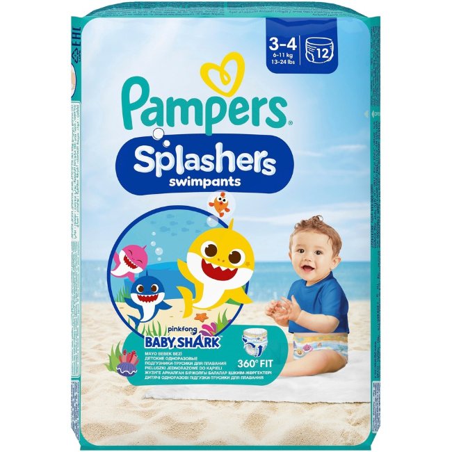 Детские плавательные подгузники Pampers Splashers S3-4 6-11 кг 12 шт Детские плавательные подгузники Pampers Splashers S3-4 6-11 кг 12 шт