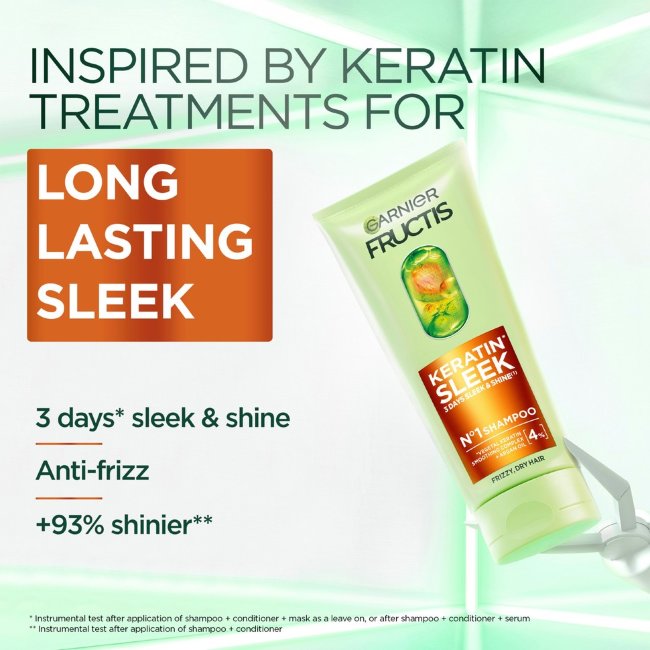 Шампунь Garnier Fructis Keratin Sleek для вьющихся волос 200 мл